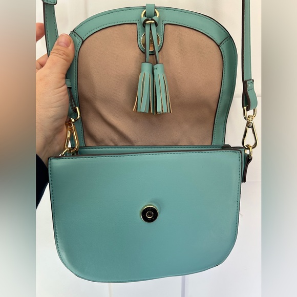 Shoulder Bag Aqua with Tassel - Picture 3 of 6